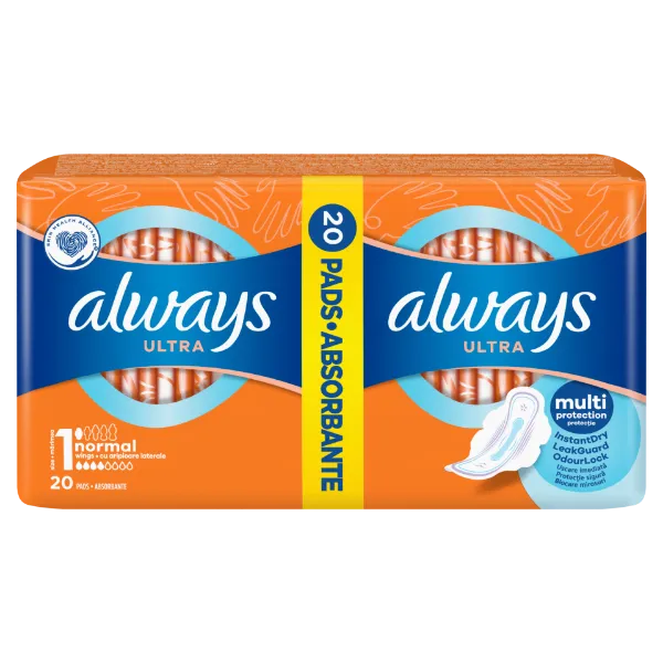 Always Ultra Normal (S1) Szárnyas Egészségügyi Betét, 20 Db termékhez kapcsolódó kép