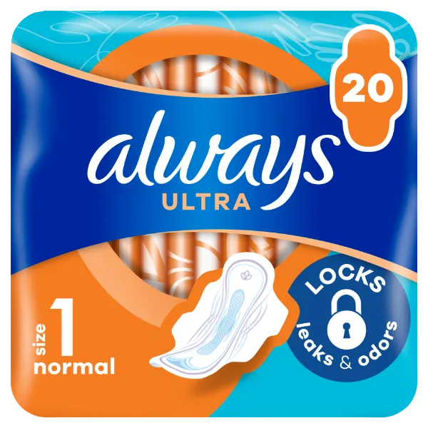 Always Ultra Normal (S1) Szárnyas Egészségügyi Betét, 20 Db termékhez kapcsolódó kép