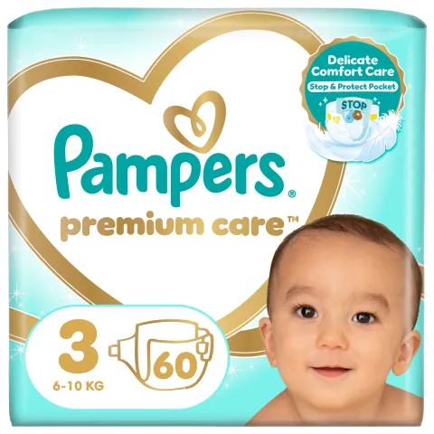 Pampers Premium Care Pelenka, 3 Méret, 60 db, 6kg-10kg termékhez kapcsolódó kép
