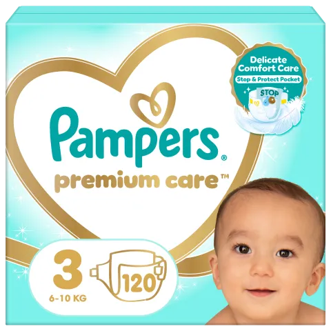 Pampers Premium Care Pelenka, 3 Méret, 120 db, 6kg-10kg termékhez kapcsolódó kép