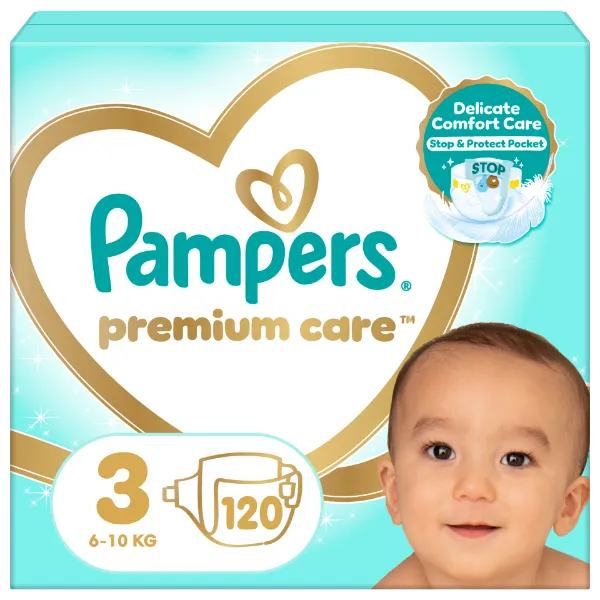 Pampers Premium Care Pelenka, 3 Méret, 120 db, 6kg-10kg termékhez kapcsolódó kép