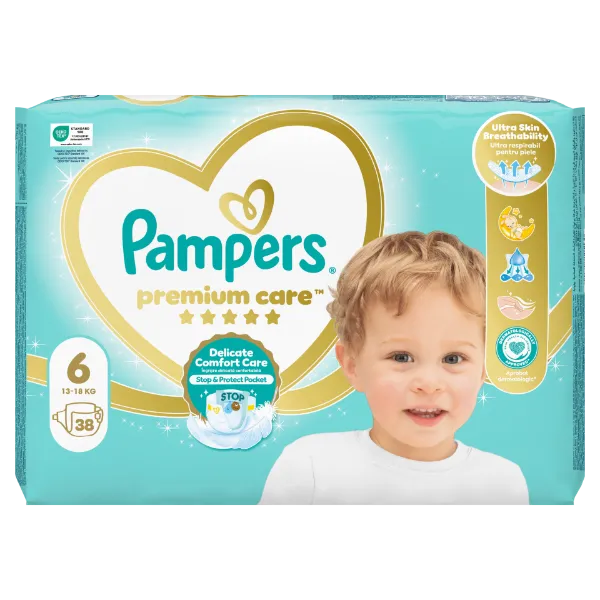 Pampers Premium Care Pelenka, 6 Méret, 38 db, 13kg+ termékhez kapcsolódó kép