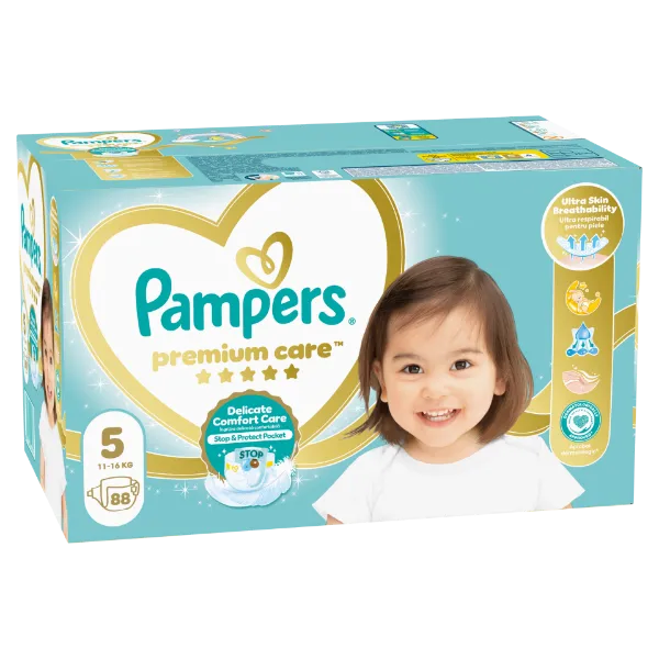 Pampers Premium Care Pelenka, 5 Méret, 88 db, 11kg-16kg termékhez kapcsolódó kép