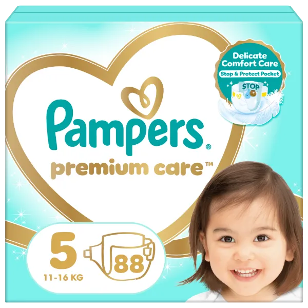 Pampers Premium Care Pelenka, 5 Méret, 88 db, 11kg-16kg termékhez kapcsolódó kép