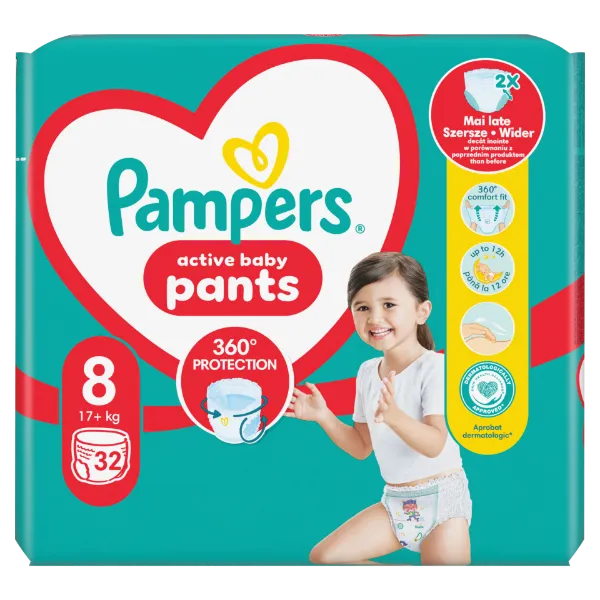 Pampers Pants Bugyipelenka, Méret: 8, 32 db pelenka, 17kg+ termékhez kapcsolódó kép