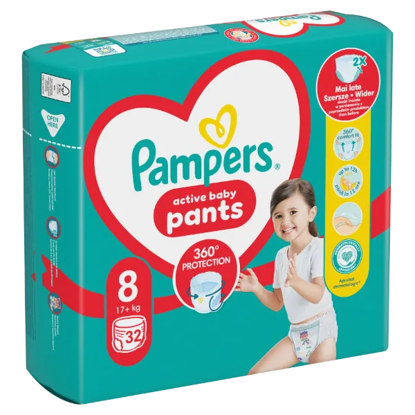 Pampers Pants Bugyipelenka, Méret: 8, 32 db pelenka, 17kg+ termékhez kapcsolódó kép