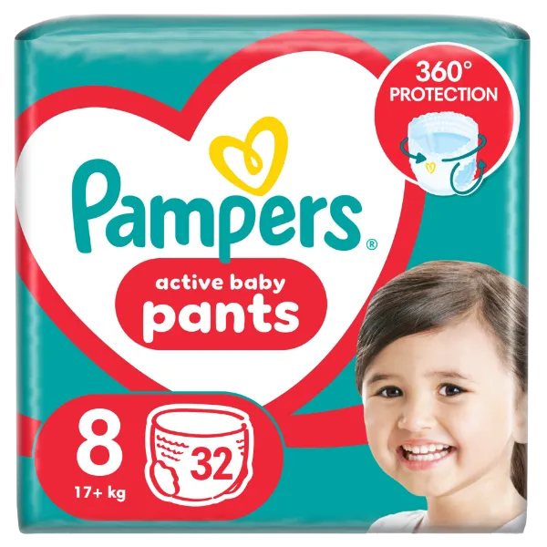 Pampers Pants Bugyipelenka, Méret: 8, 32 db pelenka, 17kg+ termékhez kapcsolódó kép