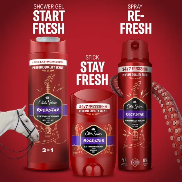 Old Spice Rock Star férfi tusfürdő és sampon, 400 ml termékhez kapcsolódó kép