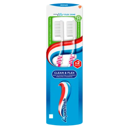 Aquafresh Clean & Flex Medium fogkefe 2 db termékhez kapcsolódó kép