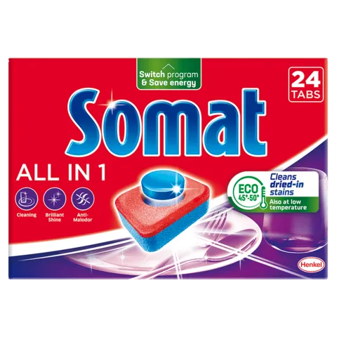 Somat All in 1 gépi mosogatótabletta 24 db 422,4 g termékhez kapcsolódó kép
