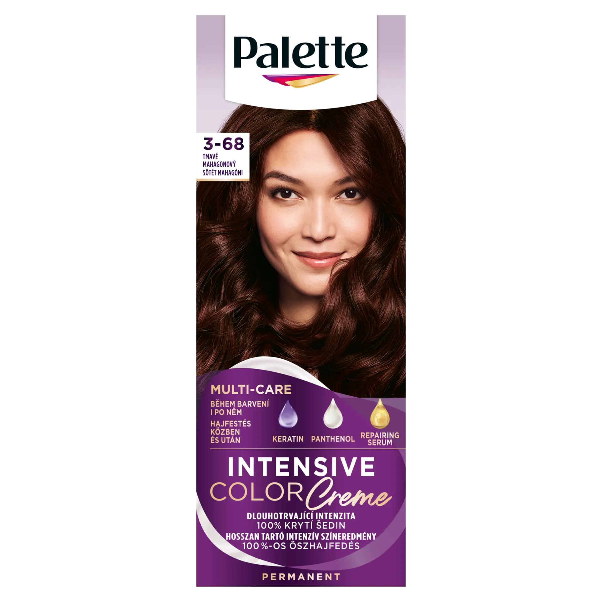 Palette Intensive Color Creme tartós hajfesték 3-68 sötét mahagóni