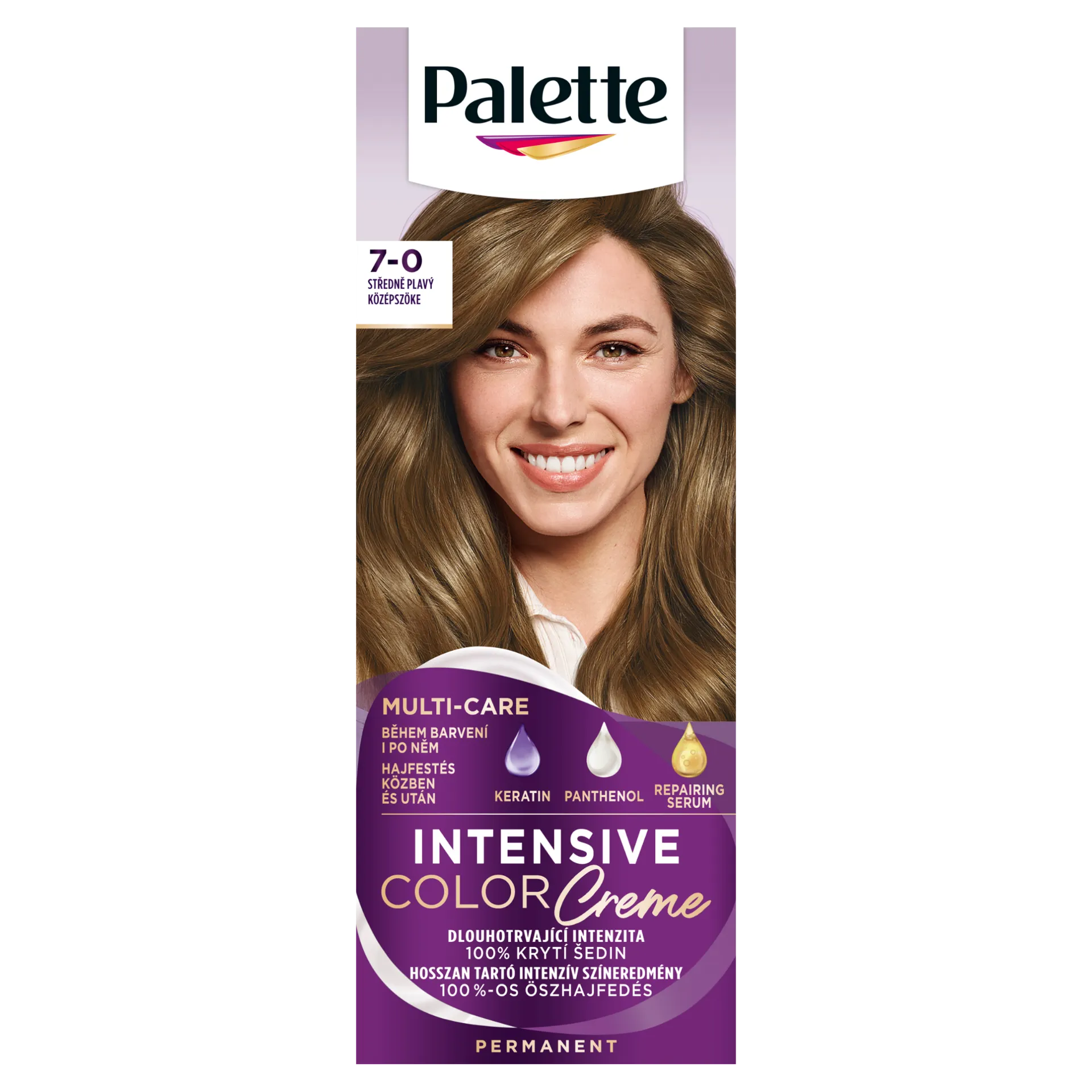 Palette Intensive Color Creme tartós hajfesték 7-0 középszőke