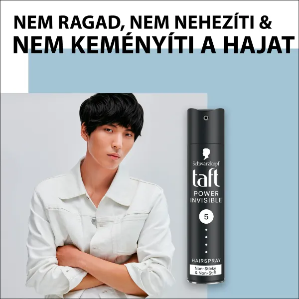 Taft Power Invisible hajlakk minden hajtípusra 250 ml termékhez kapcsolódó kép