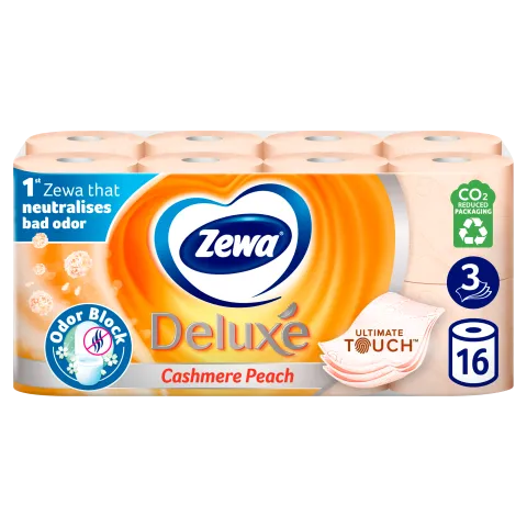 Zewa Deluxe Cashmere Peach toalettpapír 3 rétegű 16 tekercs termékhez kapcsolódó kép