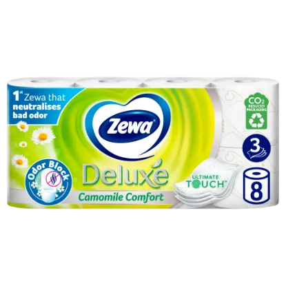 Zewa Deluxe Camomile Comfort toalettpapír 3 rétegű 8 tekercs termékhez kapcsolódó kép
