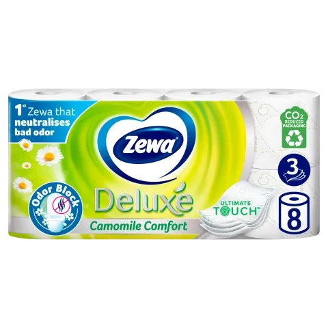 Zewa Deluxe Camomile Comfort toalettpapír 3 rétegű 8 tekercs termékhez kapcsolódó kép