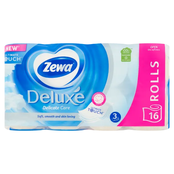 Zewa Deluxe Delicate Care toalettpapír 3 rétegű 16 tekercs termékhez kapcsolódó kép