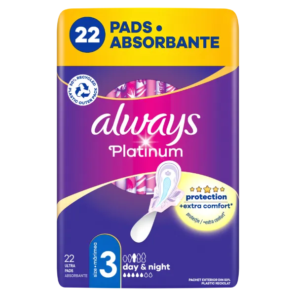 Always Platinum Day & Night Szárnyas Egészségügyi Betét, 22 db termékhez kapcsolódó kép