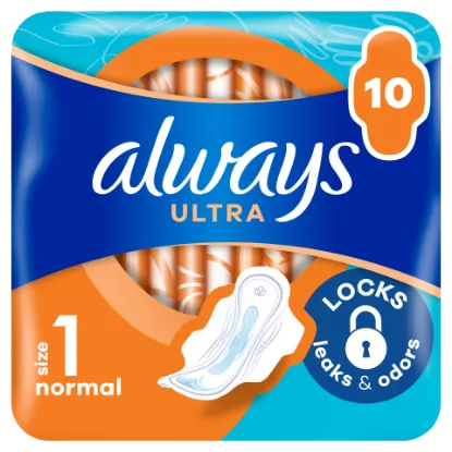 Always Ultra Normal (1-es méret) Szárnyas Egészségügyi Betét, 10 Db termékhez kapcsolódó kép