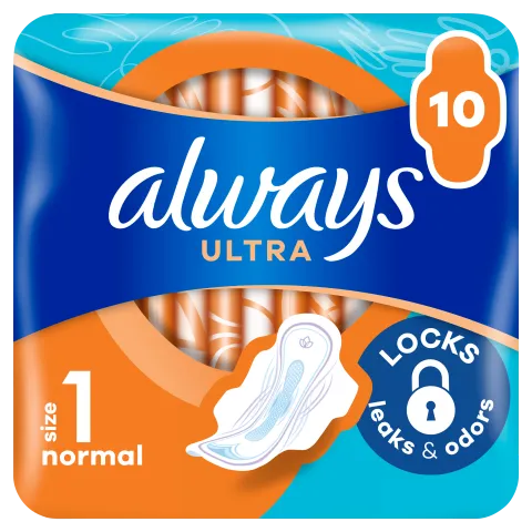 Always Ultra Normal (1-es méret) Szárnyas Egészségügyi Betét, 10 Db termékhez kapcsolódó kép