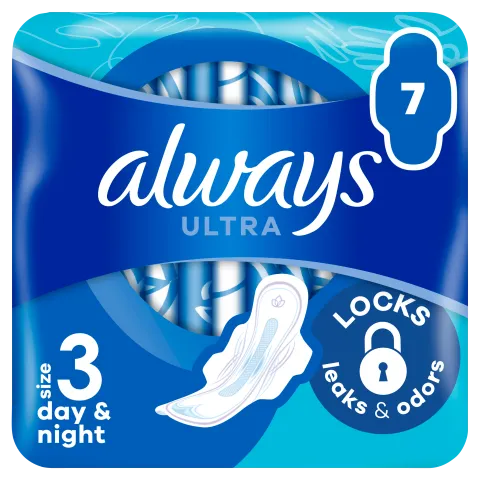 Always Ultra Day & Night (3-as méret) Szárnyas Egészségügyi Betét, 7 Db termékhez kapcsolódó kép