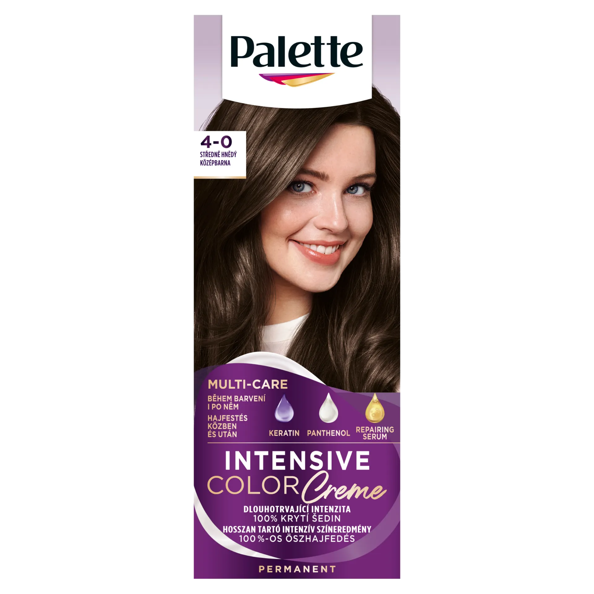 Palette Intensive Color Creme tartós hajfesték 4-0 középbarna