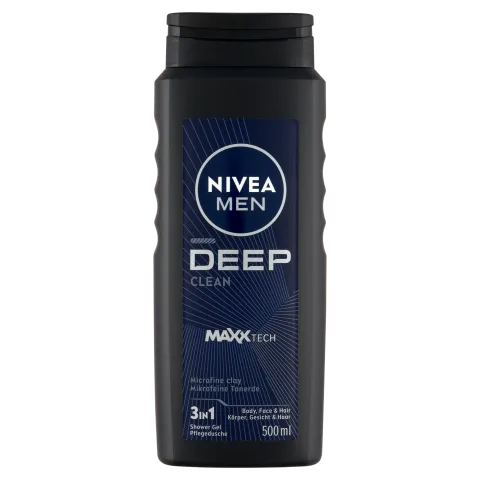 NIVEA MEN Deep Clean tusfürdő tusoláshoz, arc- és hajmosáshoz 500 ml termékhez kapcsolódó kép