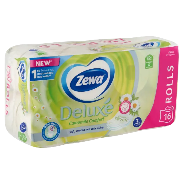 Zewa Deluxe Camomile Comfort toalettpapír 3 rétegű 16 tekercs termékhez kapcsolódó kép