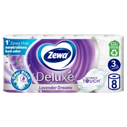 Zewa Deluxe Lavender Dreams toalettpapír 3 rétegű 8 tekercs termékhez kapcsolódó kép