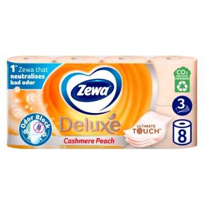 Zewa Deluxe Cashmere Peach toalettpapír 3 rétegű 8 tekercs termékhez kapcsolódó kép