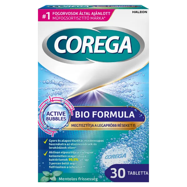 Corega Bio Formula műfogsortisztító tabletta 30 db termékhez kapcsolódó kép
