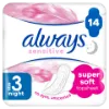 Always Ultra Sensitive Night (3-as Méret) Egészségügyi Betét, 14 db termékhez kapcsolódó kép
