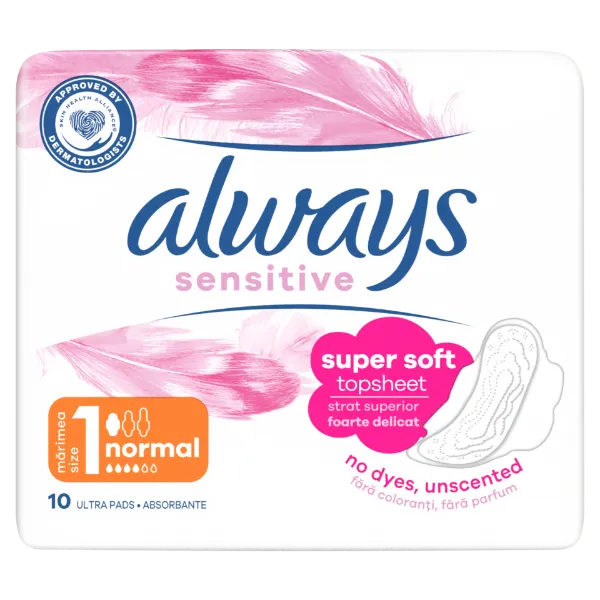 Always Ultra Sensitive Normal Plus (1-es Méret) Egészségügyi Betét, 10 db termékhez kapcsolódó kép