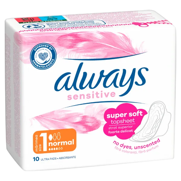 Always Ultra Sensitive Normal Plus (1-es Méret) Egészségügyi Betét, 10 db termékhez kapcsolódó kép