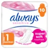 Always Ultra Sensitive Normal Plus (1-es Méret) Egészségügyi Betét, 10 db termékhez kapcsolódó kép