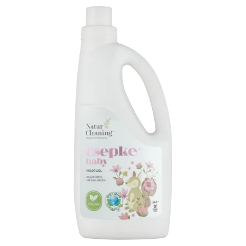 NaturCleaning Csepke Baby Babapúder hipoallergén mosógél 14 mosás 1000 ml termékhez kapcsolódó kép