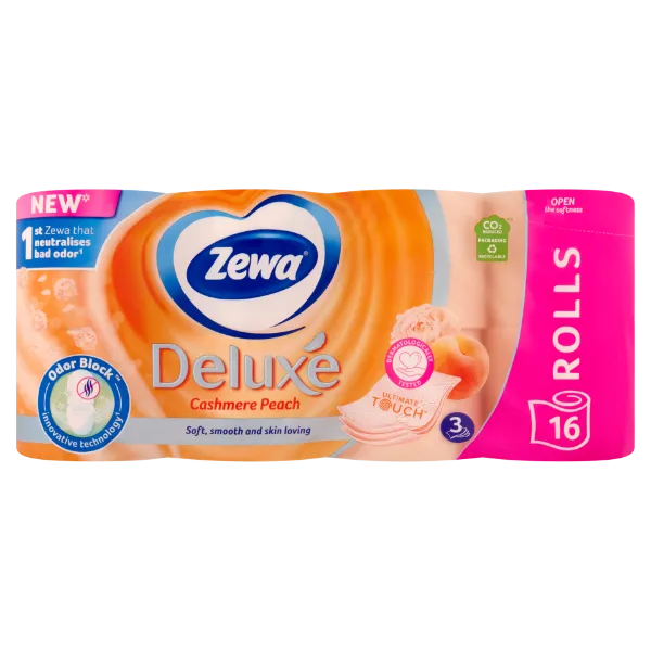 Zewa Deluxe Cashmere Peach toalettpapír 3 rétegű 16 tekercs termékhez kapcsolódó kép