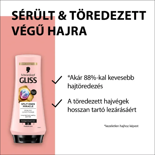 Gliss Split Ends Miracle hajbalzsam Ionic komplex-szel + szőlőmagolajjal 200 ml termékhez kapcsolódó kép