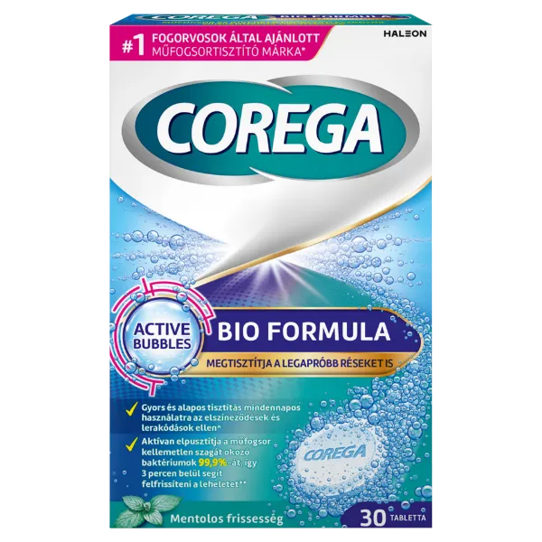 Corega Bio Formula műfogsortisztító tabletta 30 db termékhez kapcsolódó kép