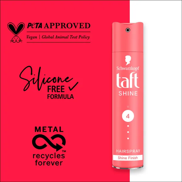 Taft Shine hajlakk minden hajtípusra 250 ml termékhez kapcsolódó kép