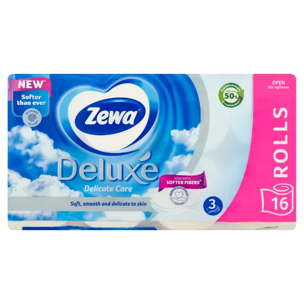 Zewa Deluxe Delicate Care toalettpapír 3 rétegű 16 tekercs termékhez kapcsolódó kép