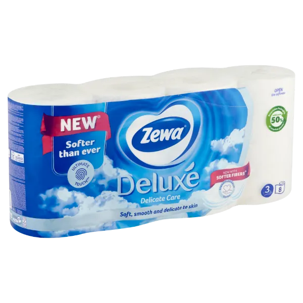 Zewa Deluxe Delicate Care 3 rétegű toalettpapír 8 tekercs termékhez kapcsolódó kép