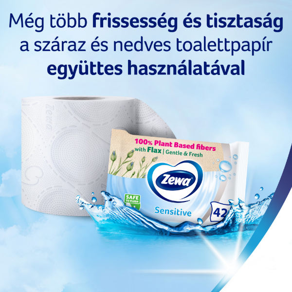 Zewa Deluxe Delicate Care 3 rétegű toalettpapír 8 tekercs termékhez kapcsolódó kép