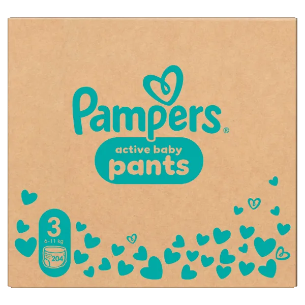 Pampers Active Baby Bugyipelenka, Méret 3, 204 Bugyipelenka, 6kg-11kg termékhez kapcsolódó kép
