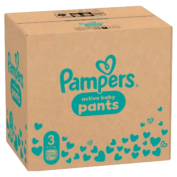 Pampers Active Baby Bugyipelenka, Méret 3, 204 Bugyipelenka, 6kg-11kg termékhez kapcsolódó kép