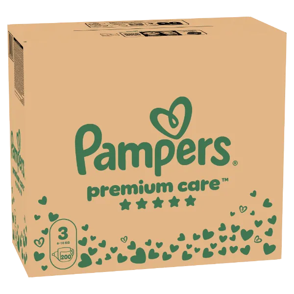 Pampers Premium Care Pelenka, 3 Méret, 200 db, 6kg-10kg termékhez kapcsolódó kép