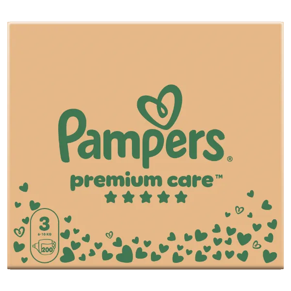Pampers Premium Care Pelenka, 3 Méret, 200 db, 6kg-10kg termékhez kapcsolódó kép