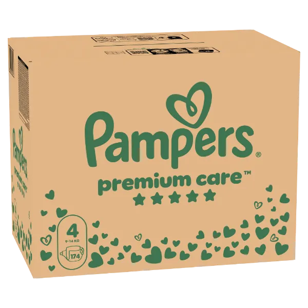Pampers Premium Care, Méret: 4, 174 Pelenka, 9kg-14kg termékhez kapcsolódó kép