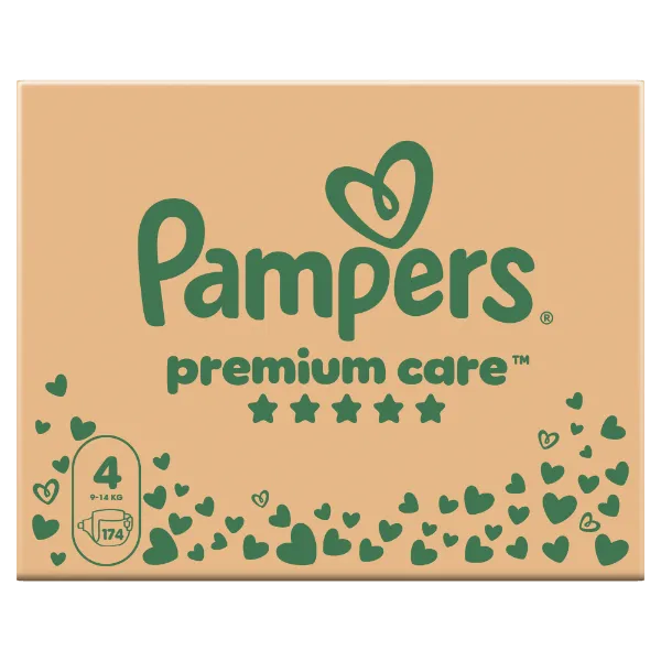 Pampers Premium Care, Méret: 4, 174 Pelenka, 9kg-14kg termékhez kapcsolódó kép