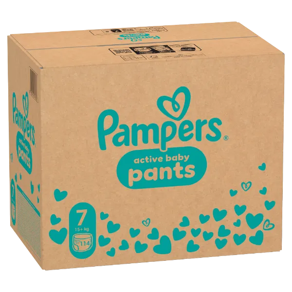 Pampers Active Baby Bugyipelenka, Méret 7, 114 Bugyipelenka, 15kg+ termékhez kapcsolódó kép